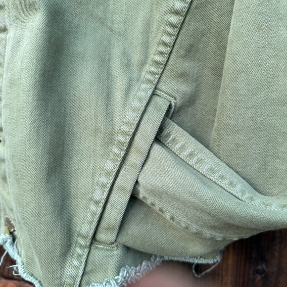 L'AGENCE Janelle Olive Army Green Denim Jacket Medium - Picture 3 of 9